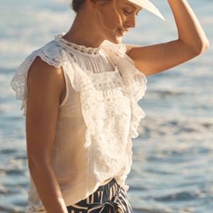 A N T H R O  》Victoria Lace Blouse